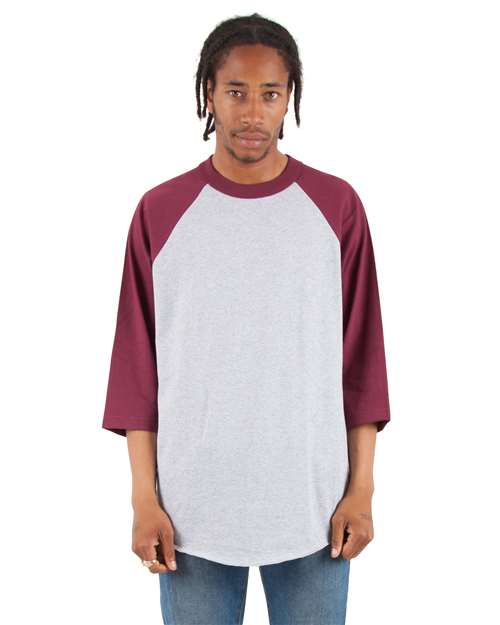 Shaka Wear SHRAG - Heather Grey/ Burgundy (Front)