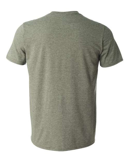 Gildan 64000 - Heather Military Green (Back)
