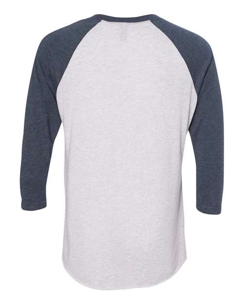 Next Level 6051 - Indigo Sleeves/ Heather White Body (Back)
