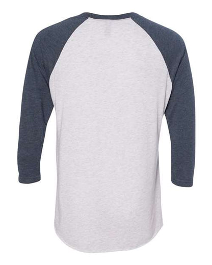 Next Level 6051 - Indigo Sleeves/ Heather White Body (Back)