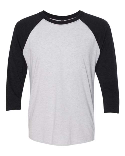 Next Level 6051 - Vintage Black Sleeves/ Heather White Body (Front)