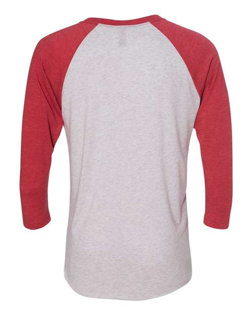 Next Level 6051 - Vintage Red Sleeves/ Heather White Body (Back)