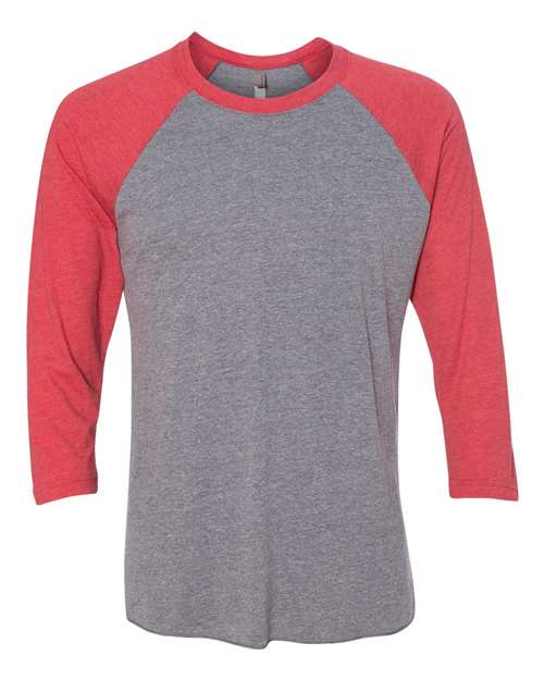 Next Level 6051 - Vintage Red Sleeves/ Premium Heather Body (Front)