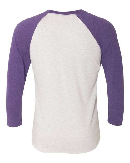 Next Level 6051 - Purple Rush Sleeves/ Heather White Body (Back)