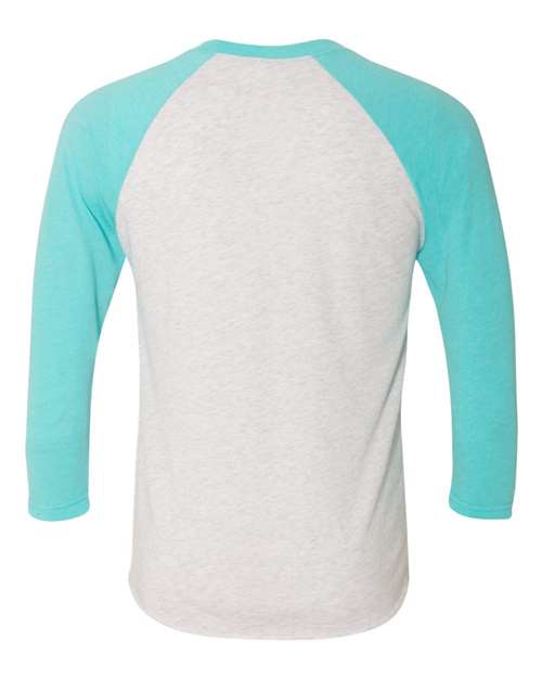 Next Level 6051 - Tahiti Blue Sleeves/ Heather White Body (Back)
