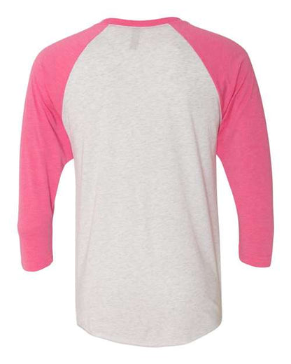 Next Level 6051 - Vintage Pink Sleeves/ Heather White Body (Back)