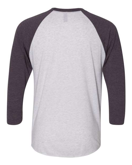 Next Level 6051 - Vintage Purple Sleeves/ Heather White Body (Back)