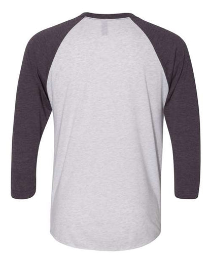 Next Level 6051 - Vintage Purple Sleeves/ Heather White Body (Back)