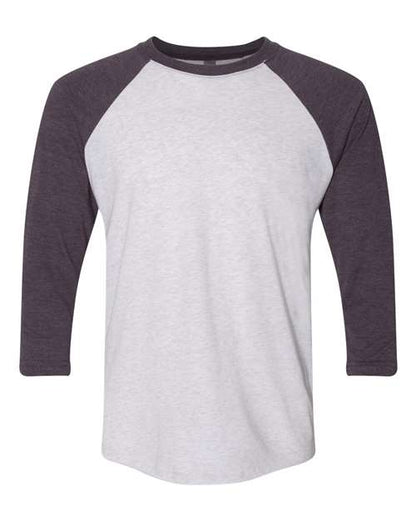 Next Level 6051 - Vintage Purple Sleeves/ Heather White Body (Front)