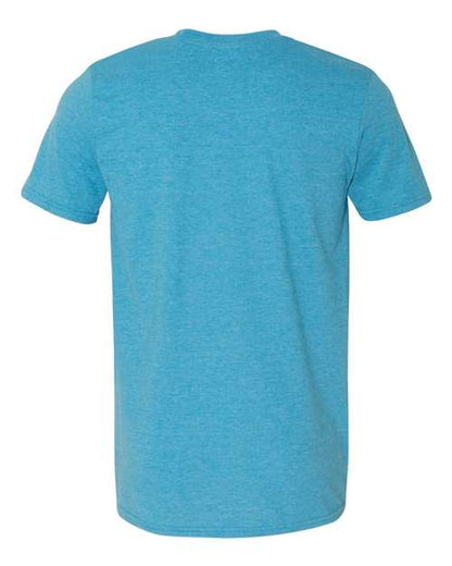 Gildan 64000 - Heather Sapphire (Back)