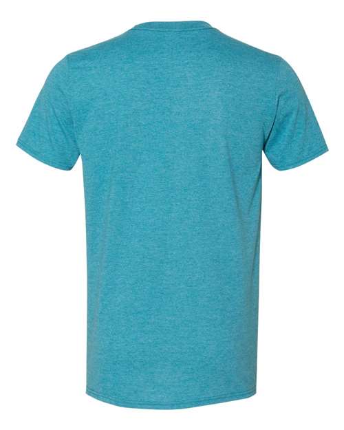 Gildan 64000 - Heather Galapagos Blue (Back)