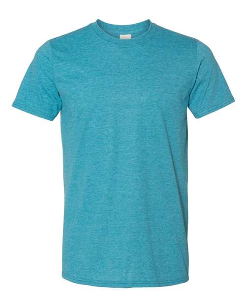 Gildan 64000 - Heather Galapagos Blue (Front)