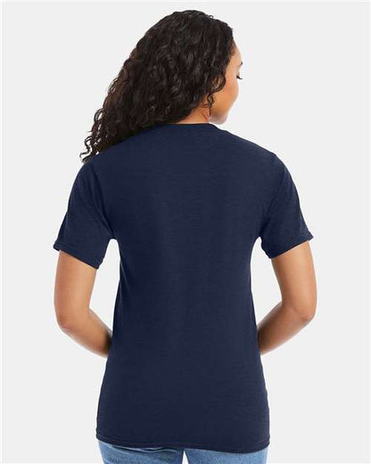 Hanes 5180 - Heather Navy (Back)