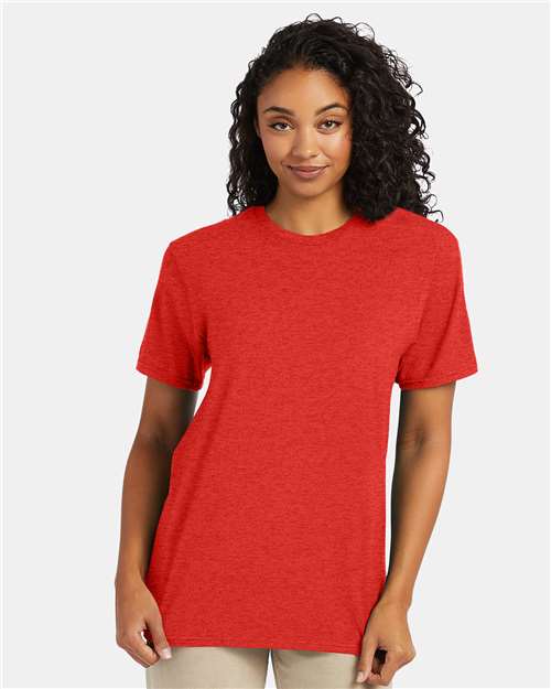 Hanes 4980 - Poppy Red Heather (Front)